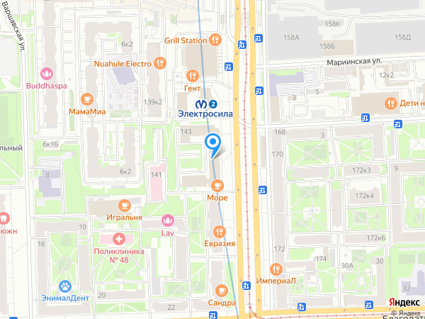 Интерпрогрессбанк по адресу просп. Московский, д. 143 на карте