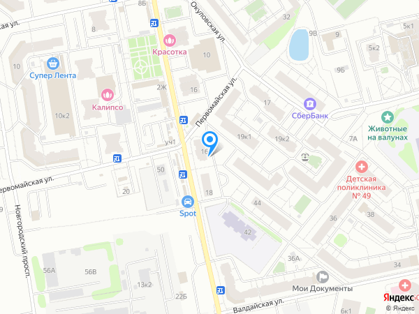 Ростфинанс по адресу п. Шушары, ул. Вишерская, д. 18 на карте