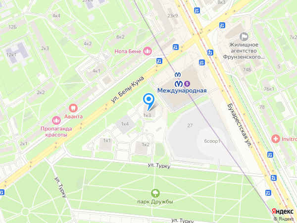 Банк «Советский» по адресу ул. Белы Куна, д. 1, корп. 3 на карте