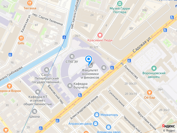 АктивКапитал Банк по адресу ул. Ломоносова, д. 1 на карте