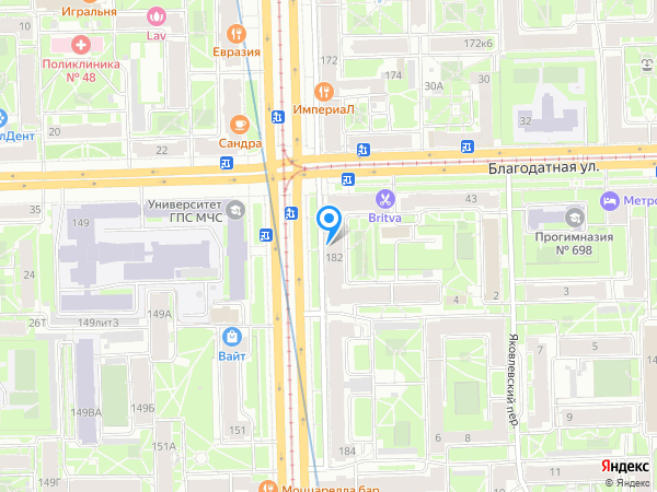 Ситибанк по адресу Московский просп., д. 182 на карте