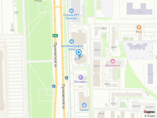 Парк Инн Аэропорт Пулково на карте