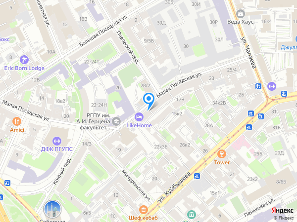 Аврора на Петроградской на карте