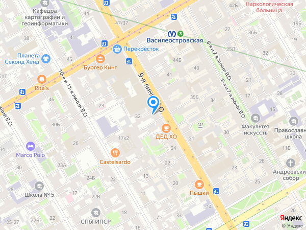 Ренессанс Кредит по адресу 9-я линия В. О., д. 32, лит. А на карте