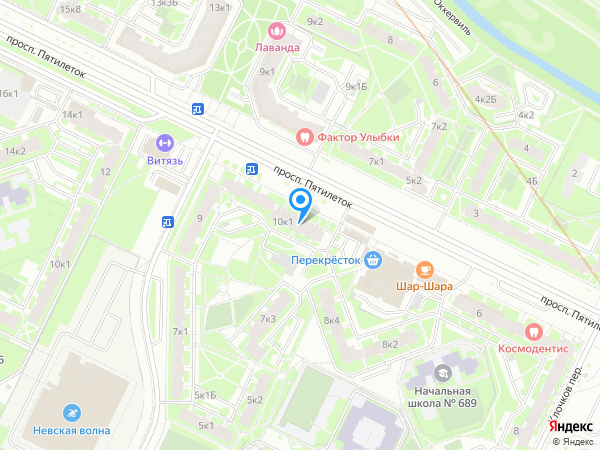 Стоматологический центр Мой Зубной по адресу Проспект Пятилеток, 10к1 на карте