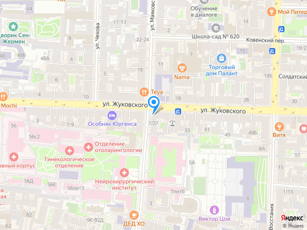 Ренессанс Кредит по адресу ул. Маяковского, д. 7/27 на карте