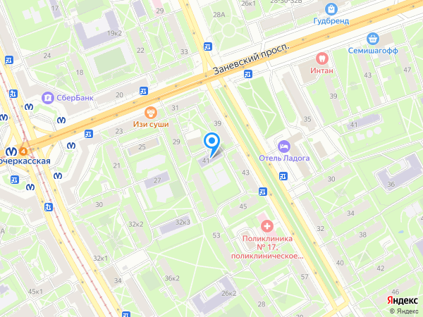 Детский сад 67, Красногвардейский район на карте