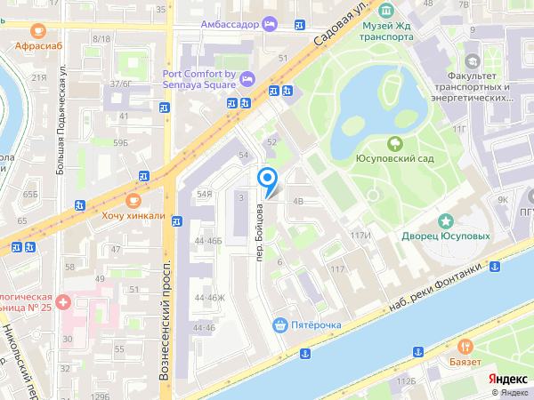 Кофе с молоком у Юсуповского сада на карте