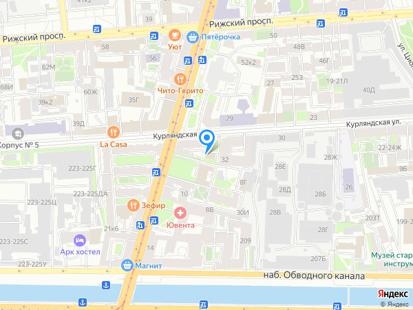 Глобус на Курляндской на карте
