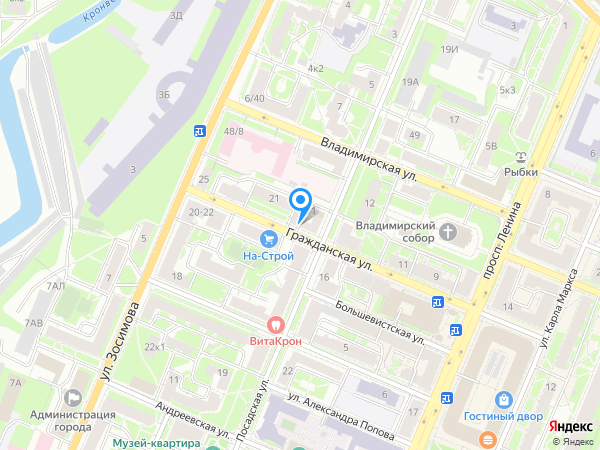 Росгосстрах Банк по адресу Кронштадт, ул. Гражданская, д. 17/13 на карте