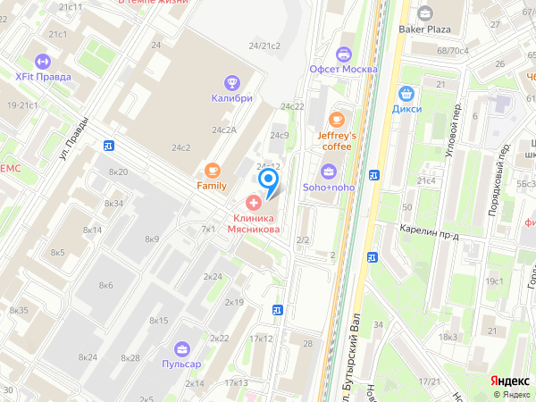 Клиника доктора Мясникова на карте