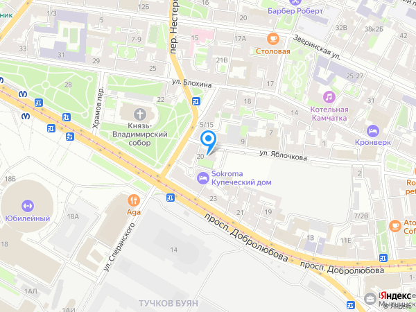 Зенит по адресу ул. Яблочкова, д. 20, лит. Я на карте