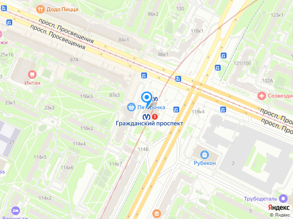 Генбанк по адресу просп. Гражданский, д. 116, корп. 1, лит. А на карте