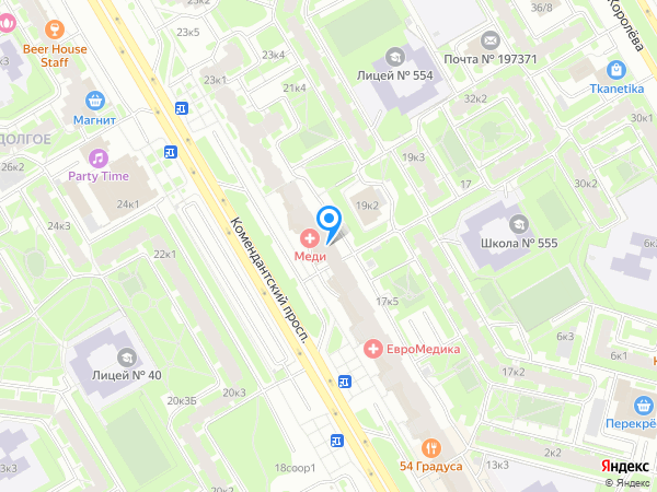 Стоматология АС-СТОМ по адресу пр-т Комендантский, д. 17, корп. 1 на карте