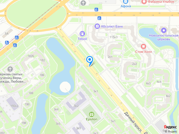 Росбанк по адресу Дачный просп., д. 2, лит. А на карте
