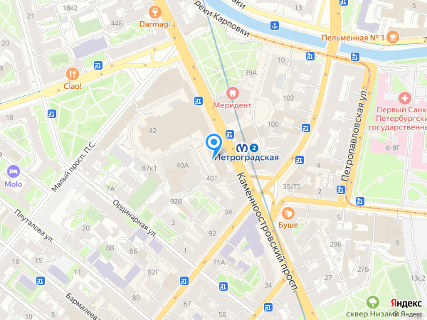 СПб Фехтовальный Клуб в Петроградском районе на карте