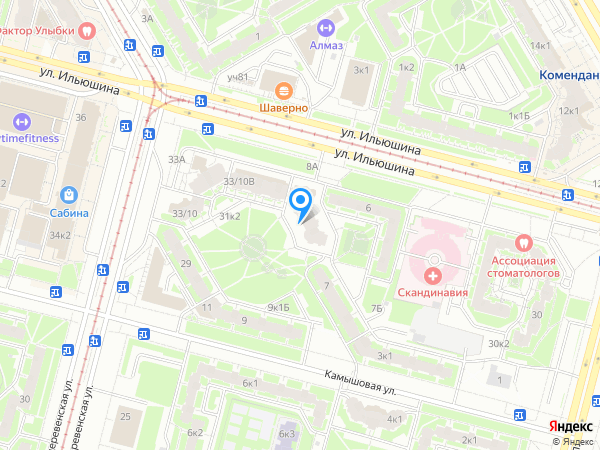Ростфинанс по адресу ул. Ильюшина, д. 8, лит. А на карте