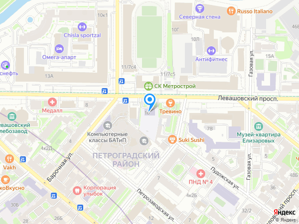 Детский сад 69, Петроградский район на карте