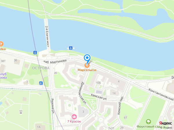 На Мартынова на карте