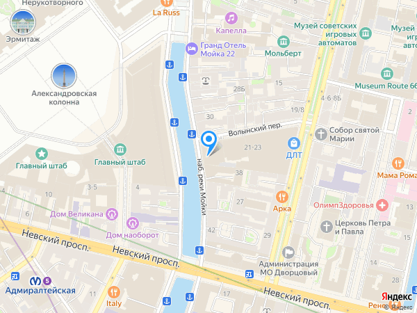 Райффайзенбанк по адресу наб. реки Мойки, д. 36 на карте