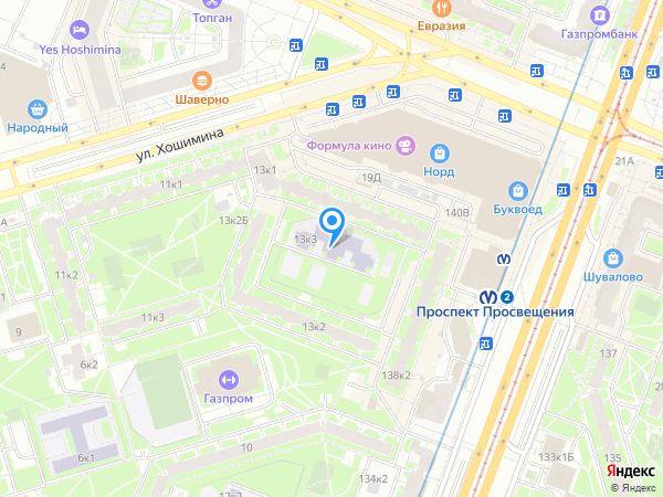 Детский сад 135, Выборгский район на карте