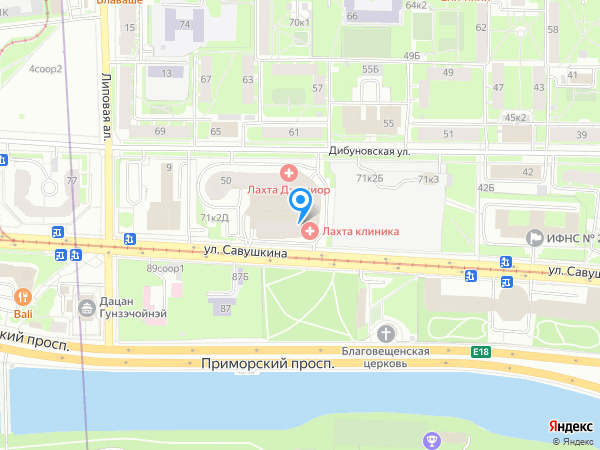 Лахта Клиника на карте