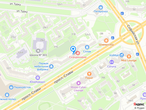 Стоматологический центр Мой Зубной по адресу пр-т Славы, д. 52, корп. 1 на карте