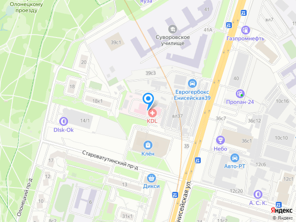 KDL на карте