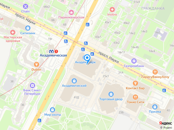 ФК Открытие по адресу Гражданский просп., д. 41 на карте