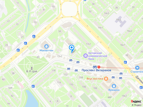 Балтинвестбанк по адресу бул. Новаторов, д. 77, лит. А на карте