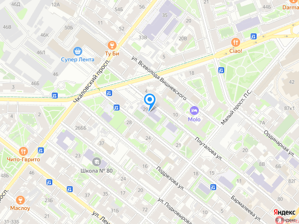 Детский сад 64, Петроградский район на карте
