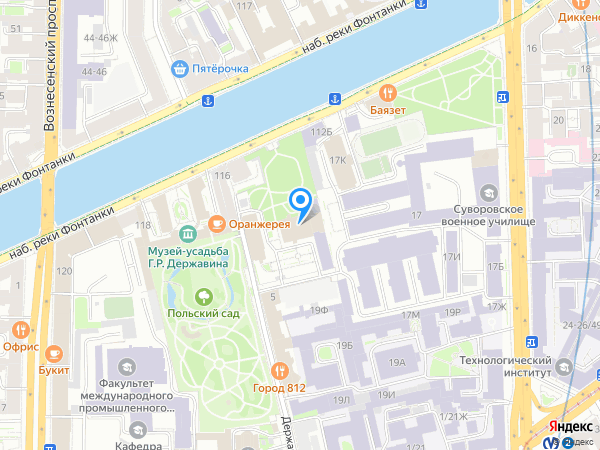 Санкт-Петербургский Молодёжный театр на Фонтанке на карте