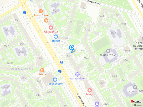 ПИР Банк по адресу Комендантский просп., д. 23, корп. 1 на карте
