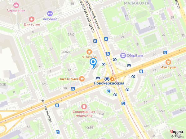 Плюс Банк по адресу просп. Новочеркасский, д. 41/14 на карте