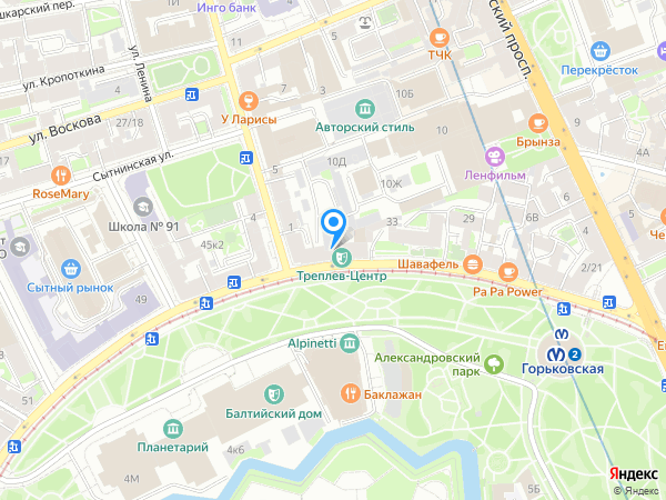 Троицкий мост на карте