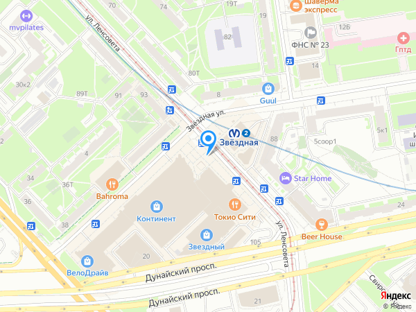 Банк «Санкт-Петербург» по адресу ул. Ленсовета, д. 97 на карте