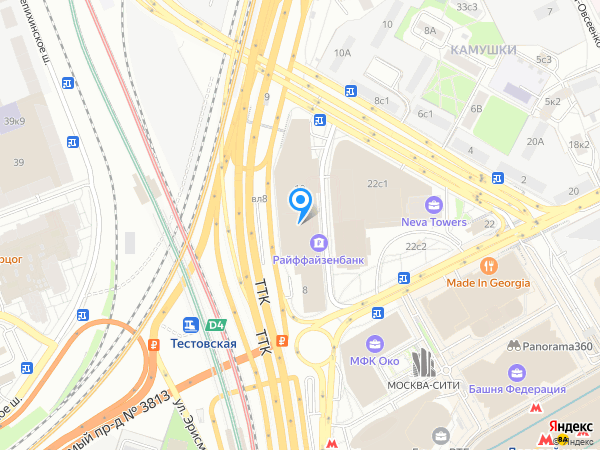 Клиника «К+31» в Сити на карте