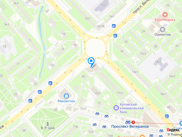 Балтийский Банк по адресу Дачный просп., д. 17, корп. 3 на карте
