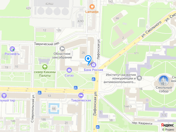 Россия по адресу пл. Растрелли, д. 2, лит. А на карте