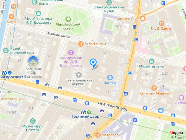 Горбанк по адресу ул. Итальянская, д. 15 на карте