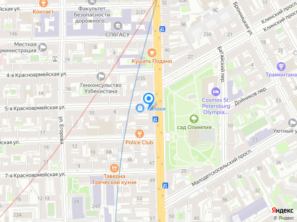 ОТП Банк по адресу ул. 5-я Красноармейская, д. 2/39, лит. А на карте