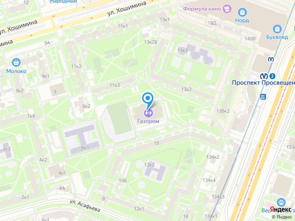 ФОК Газпром на карте