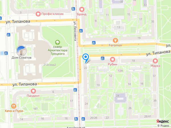 АктивКапитал Банк по адресу ул. Ленсовета, д. 22 на карте